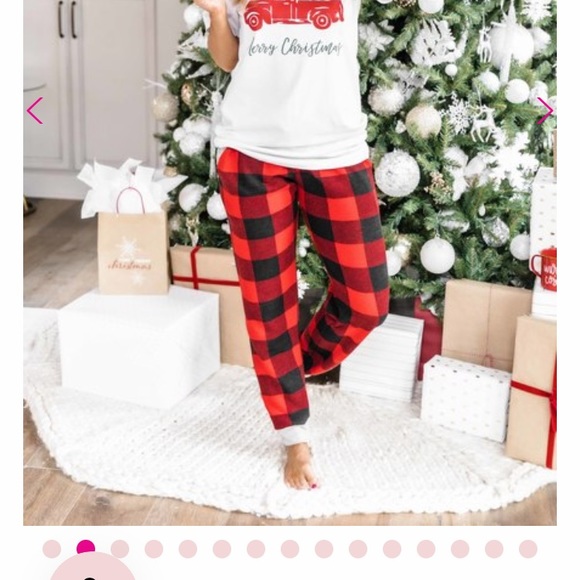 Pink Lily Pants - Red plaid lounge pants